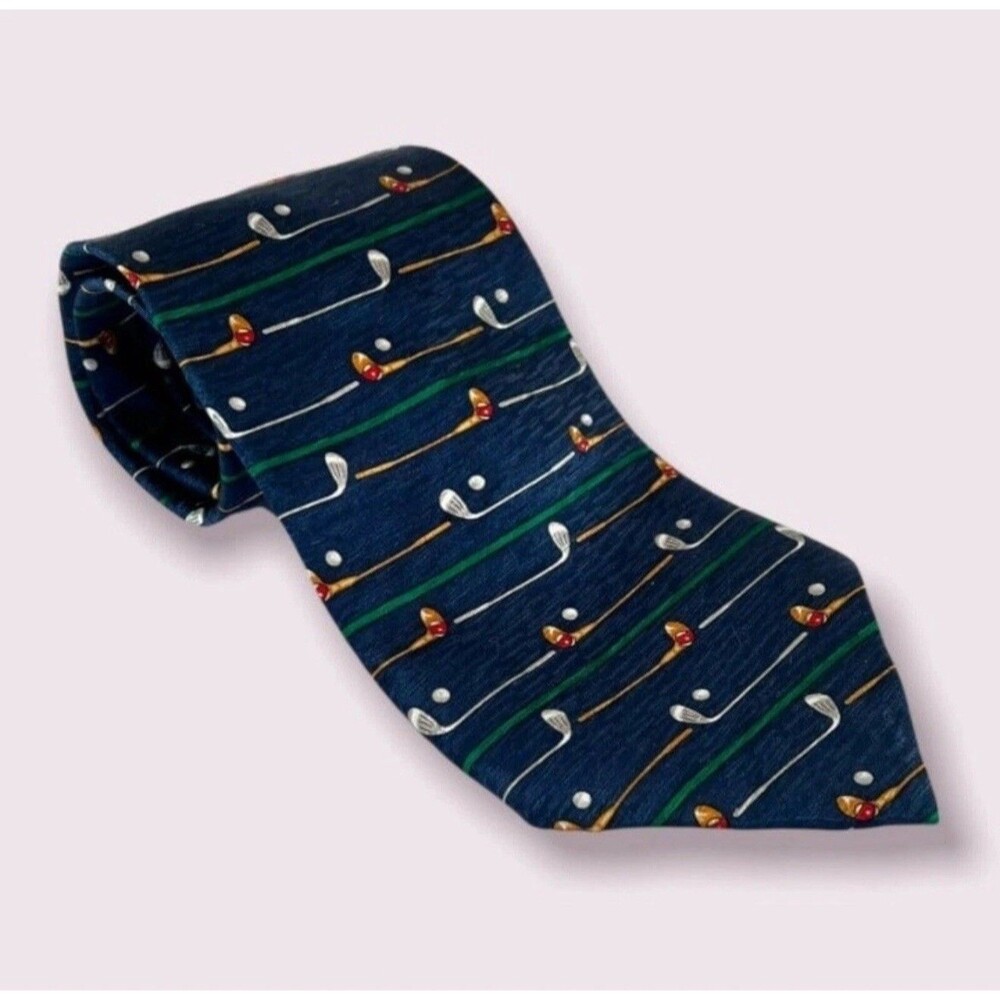 Crooks & Creed Tie Navy Golf Clubs Handmade All Silk New With Tags
